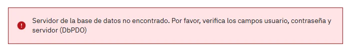 error conexión base de datos PrestaShop 9