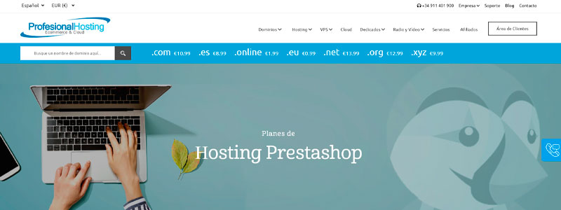servidor vps de prestashop en profesional hosting